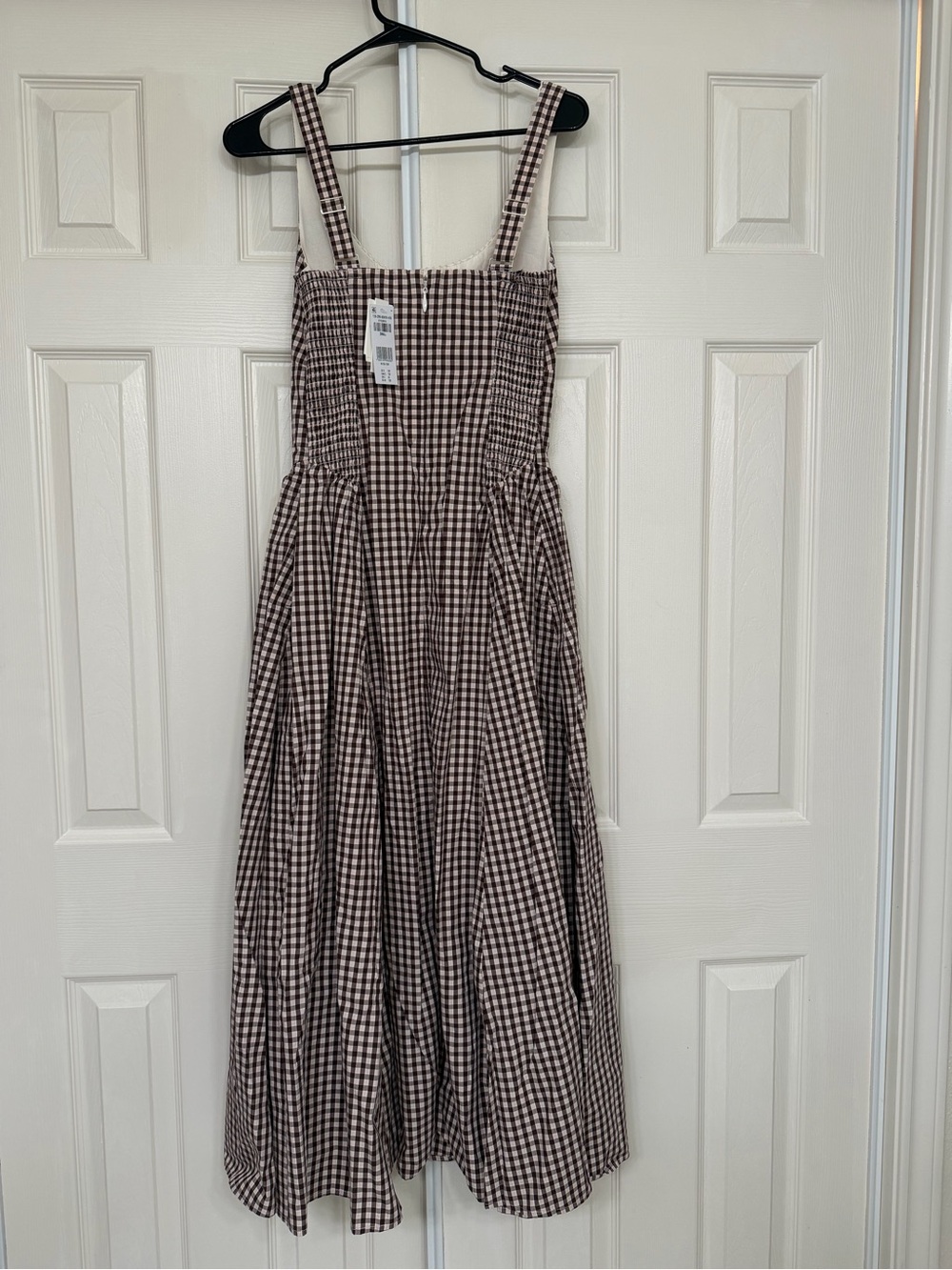 Abercrombie & Fitch Brown Gingham Midi Dress - Picture 7 of 7